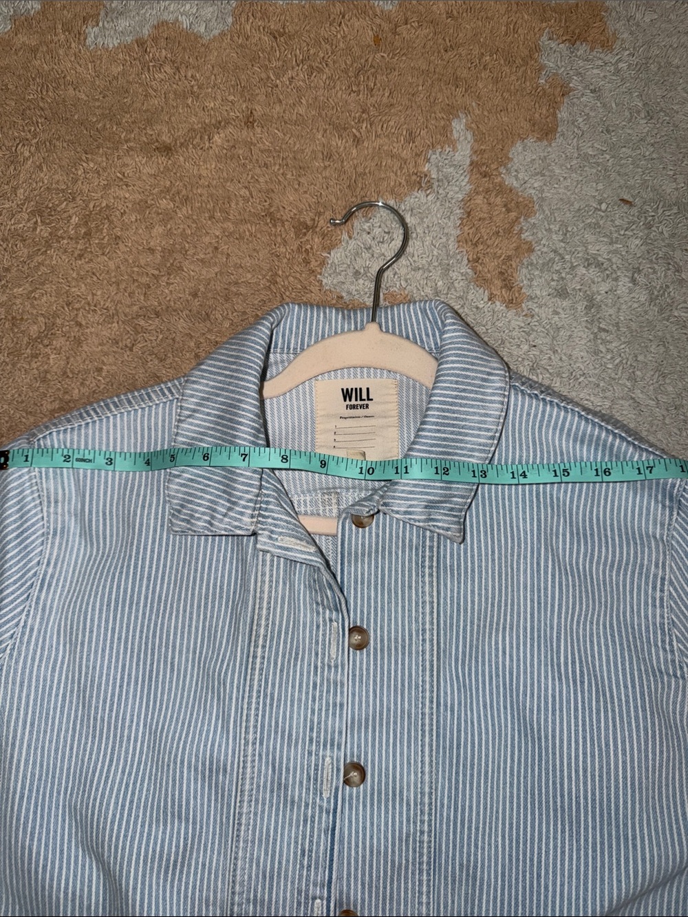 Sezane Light Blue Striped Jean Jacket - Picture 10 of 10